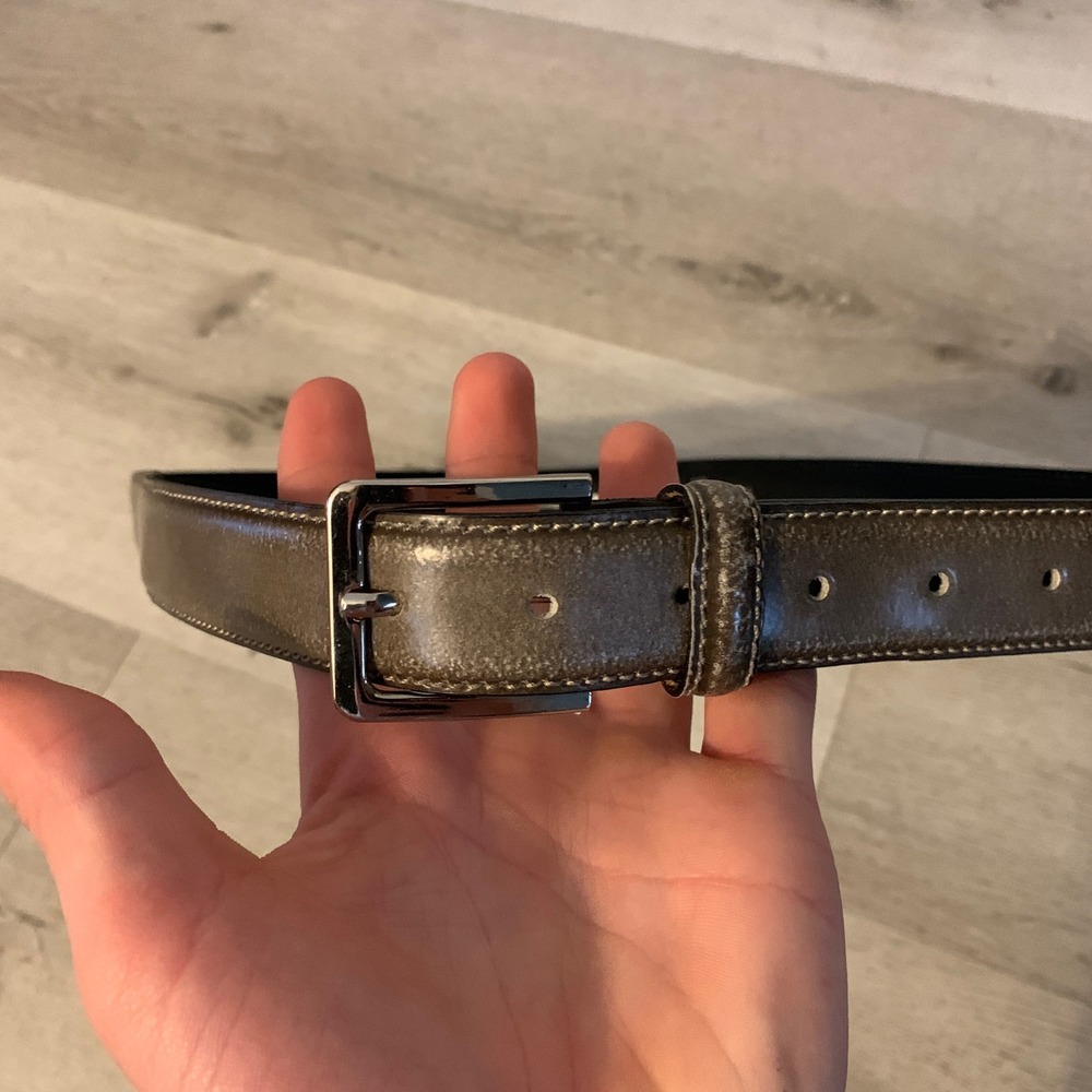 Renato Balestra Womens Metallic Bronze Leather Belt Made in Italy‎ D582 Size 110